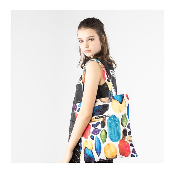 Colored Pebbles Printed Tote Bag