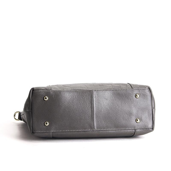 Letters Embossed Genuine Tote Bag