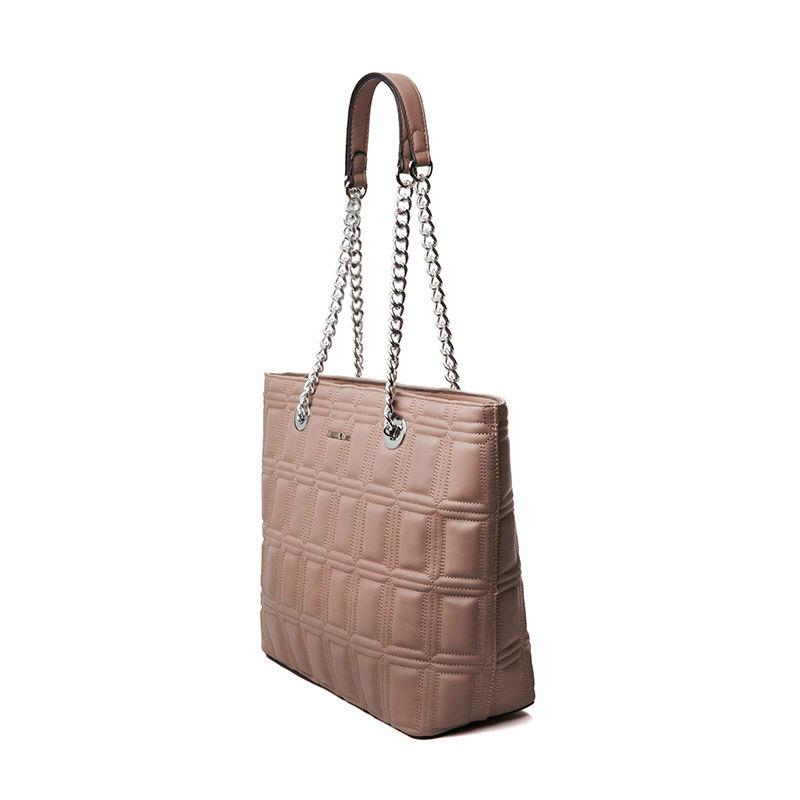 Geometric Soft Leather Tote Bag