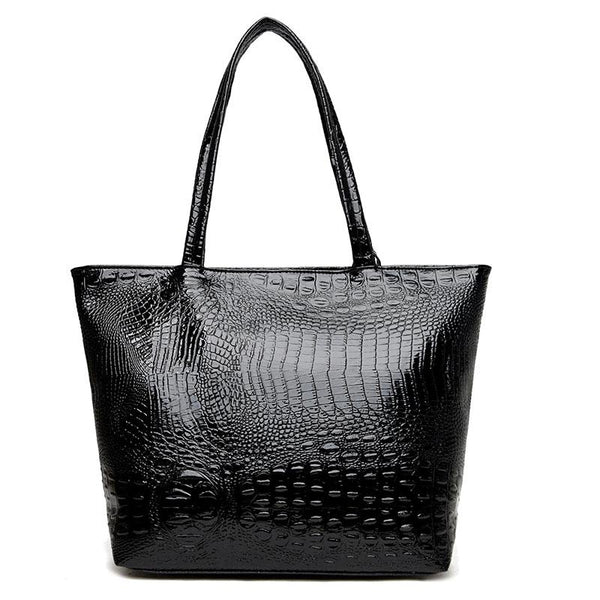 Shiny Crocodile Skin Tote Bag