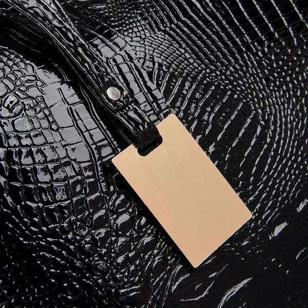 Shiny Crocodile Skin Tote Bag