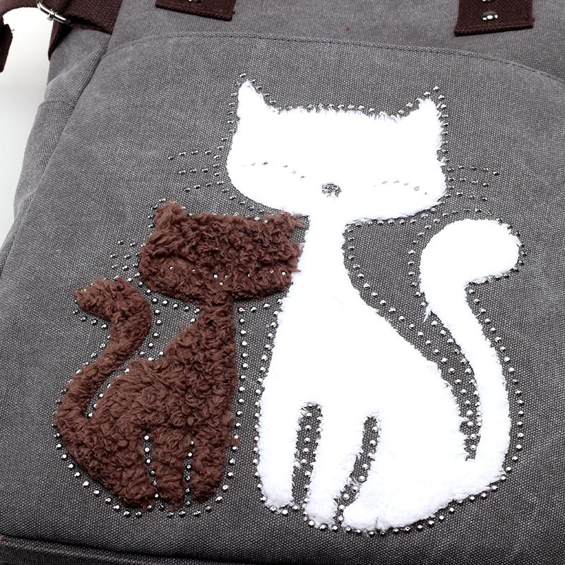 Cute Cat Canvas Tote Bag