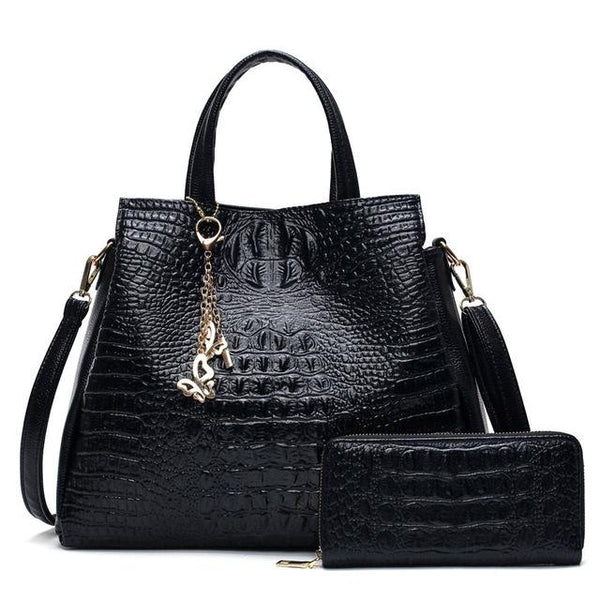 Crocodile Skin Two Way Tote Bag