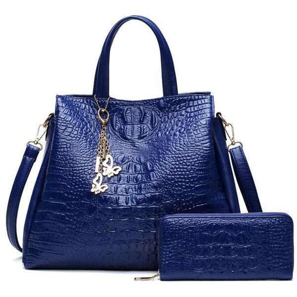 Crocodile Skin Two Way Tote Bag
