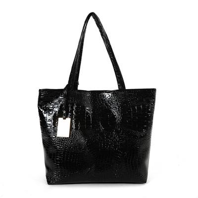 Shiny Crocodile Skin Tote Bag