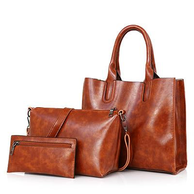 3 in 1 Genuine Leather Tote Bag