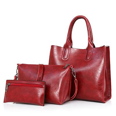 3 in 1 Genuine Leather Tote Bag